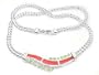 Sterling Silver Carnelian Green Emerald Beaded Necklace