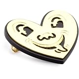 nOir Black Keith Haring Heart Pin