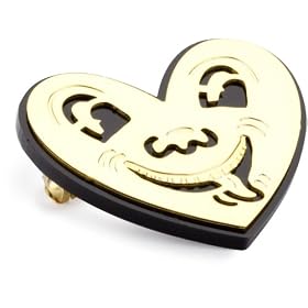nOir Black Keith Haring Heart Pin