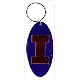 Illinois Fighting Illini Blue Oval Key Chain W/Orange I