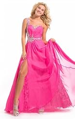 Plus Size Lace Crystals Crystal Applique Beaded Chiffon/Taffeta/Tulle Evening Dress 