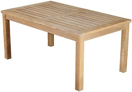 Oxford Rectangular Solid Teak Coffee Table for Outdoor Setting with Mortise and Tenon Joinery