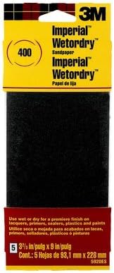 3M(TM) Imperial Wetordry(TM) Sandpaper 5920ES, 3 2/3 in x 9 in, 400 grit, 5/pk