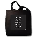 Kike Calvo Photography Collection - Daylight Exposure Guide and Light Metering Aperture Table - On black background - Tote Bags