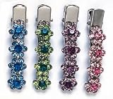 Four Flowered Clip Blue