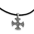 Stainless Steel Enameled Celtic Cross Pendant Necklace