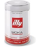illy Medium Roast Ground Moka Coffee for Stovetop Coffeemakers, 8.8 ounce can