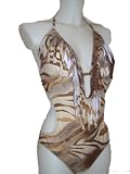 Womens One Piece/bikini Monokini Swimsuit w/ Fringe, MW, Multiple Prints and Solids
