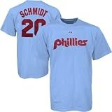 Majestic Philadelphia Phillies # 20 Mike Schmidt Light Blue Cooperstown Players T-shirt
