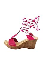 Dolceamore Sandalias de cuña (Fucsia / Blanco)