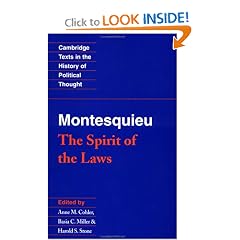 Montesquieu: The Spirit of the Laws (Cambridge Texts in the History of Political Thought)