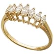 14Kt Yellow Gold Lucky Seven Marquise Diamond Anniversary Ring