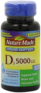Nature Made Vitamin D-3, 5000IU, 90 Softgels