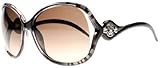 Roberto Cavalli Womens RC575SSW05F Squared Wrap Sunglasses,Black Frame/Brown Lens,One Size