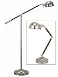 Regatta II Desk and Floor Lamp in Polished Steel & Walnut
