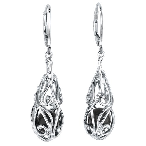 Ze Sterling Silver Filigree Cage Onyx Earrings Ze Sterling Silver Filigree Cage Onyx Earrings