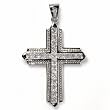 STERLING SILVER MEN'S PENDANT W/CZ 84mm - Cross