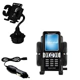 Sony Ericsson k550i Auto Cup Holder with Car Charger - Uses Gomadic TipExchange