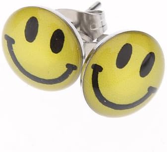 Happy Face Stainless Steel Earrings