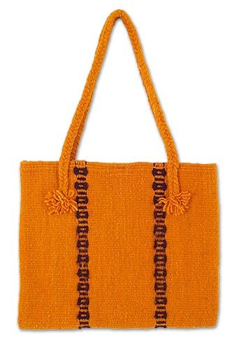 Wool handbag Zapotec Orange