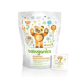 BabyGanics Alcohol Free Hand Sanitizer Wipes, Light Citrus Scent, 75-Count, Packaging May Vary