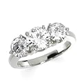 Gorgeous! 14k White-gold Women's Three Stone(2 3/4CT TW) Moissanite Anniversary Band