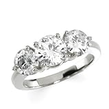 Gorgeous! 14k White-gold Women's Three Stone(2 3/4CT TW) Moissanite Anniversary Band
