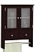 Bathroom Storage Wall Cabinet With Towel Bar, 2DOOR/2DRAWER, DARK BROWN