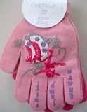 Girl Age 4-16, Stretch to Fit, Chill Proof, 2 Pair, Gripper Gloves, Pink