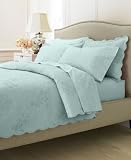 Martha Stewart Collection Coral Spray Quilt Set, Full/Queen
