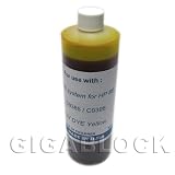 Gigablock UV(Ultra Violet) Resistant Dye Based Bulk Pint(470ml) Yellow Refill Ink for CIS System HP Officejet Pro K550, K5400, K8600, L7000, L7380, L7400, L7480, L7555, L7580, L7680, L7780 - Made in USA