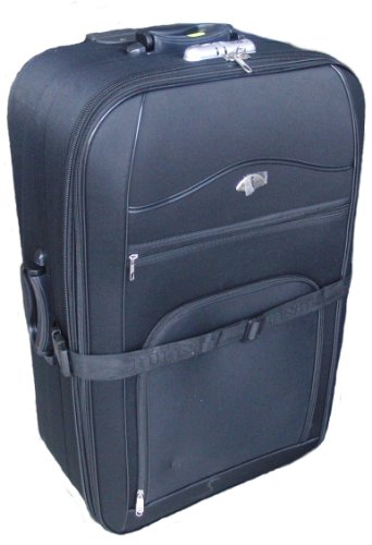 Trolley Koffer schwarz aus Nylon ! sehr stabil mit Koffergurt ! 75cm / 120 Liter