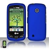 Blue Rubberized Snap on Hard Case Faceplate for Lg Cosmos Touch Vn270