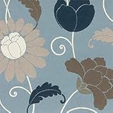 Eurographics DES1001 Design Show, Aqua Retro Floral 50 x 50 cm, Hochwertiger Kunstdruck