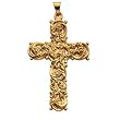 14K Yellow Gold Cross Pendant - 39.00x26.50mm