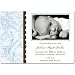 Blue Toile Scallops Photo Birth Announcements
