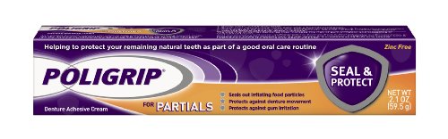 Poli-Grip Partials Seal and Protect Denture Adhesive Cream, 2.1 Ounce