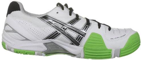 Asics Men's Gel Challenger 8 White/Limousine/Lightning Tennis Shoe E102Y 0199 8 UK