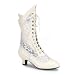 Ivory Pu-Lace Victorian Ankle Boot, 2" Ivory Pu-Lace