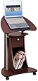 Techni Mobili Deluxe Rolling Laptop Cart with Storage, Chocolate