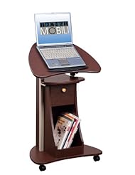 Home: Techni Mobili Deluxe Rolling Laptop Cart with Storage, Chocolate - Techni Mobili