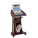 Techni Mobili Deluxe Rolling Laptop Cart with Storage, Chocolate