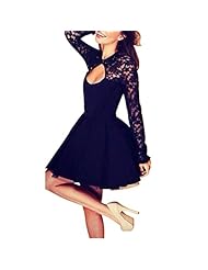 Sexy Chiffon/Polyester/Spandex Long Sleeves Backless Lace  Dress