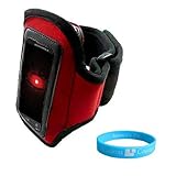 Red Active exercise workout Armband for Motorola Droid A855 + Wisdom * Cour ....