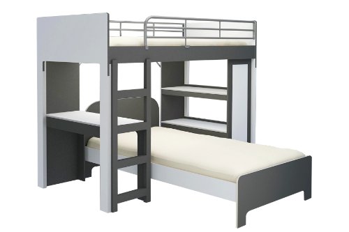 Rack Furniture Harvard Bunk Bed, Twin/Full, White/Charcoal