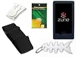 TPA- Accessory Combo Kit for Microsoft Zune HD 16GB / 32GB Series: Includes Smoke Durable Flexible Soft Silicone Skin Case, Premium Reusable LCD Screen Protector, Elastic Armband, Belt Clip, Fishbone Style Keychain