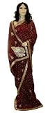 New Boho Bohemian Evening Party Wear Georgette Sari/Saree/Wrap/Dress With Heavy Sequins, Zari, Beads & Gota-patti Work India