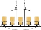 Quoizel KY540IB Kyle 5-Light Chandelier with Butterscotch Onyx Glass, Imperial Bronze