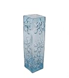 4173 5o2NDL. SL160  Aquamarine Glass Vase with Blownout Daisies   Blue
