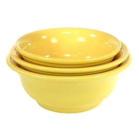Homer Laughlin China Co. 837 320 Fiesta Sunflower Mixing Bowl Set 3-pc. by Fiesta